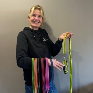 antislip lijn en halsband diverse kleuren