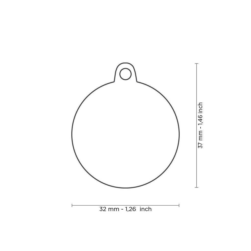 big circle the legend studs English brass hondenpenning