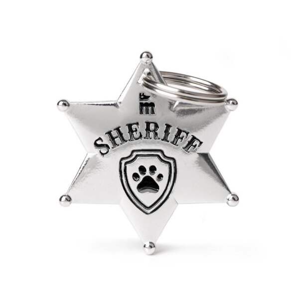 bronx sheriff-s star hondenpenning in antique silver plating