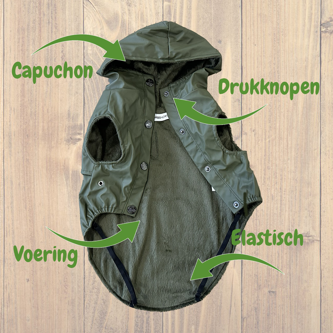 beste hondenjas legergroen