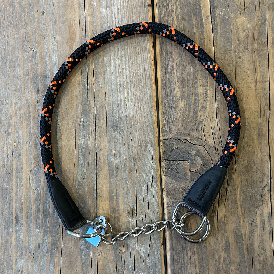 Escape proof halsbanden zwart oranje