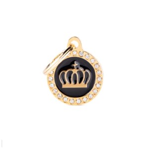 Glam Black and Gold Crown with Rhinestones