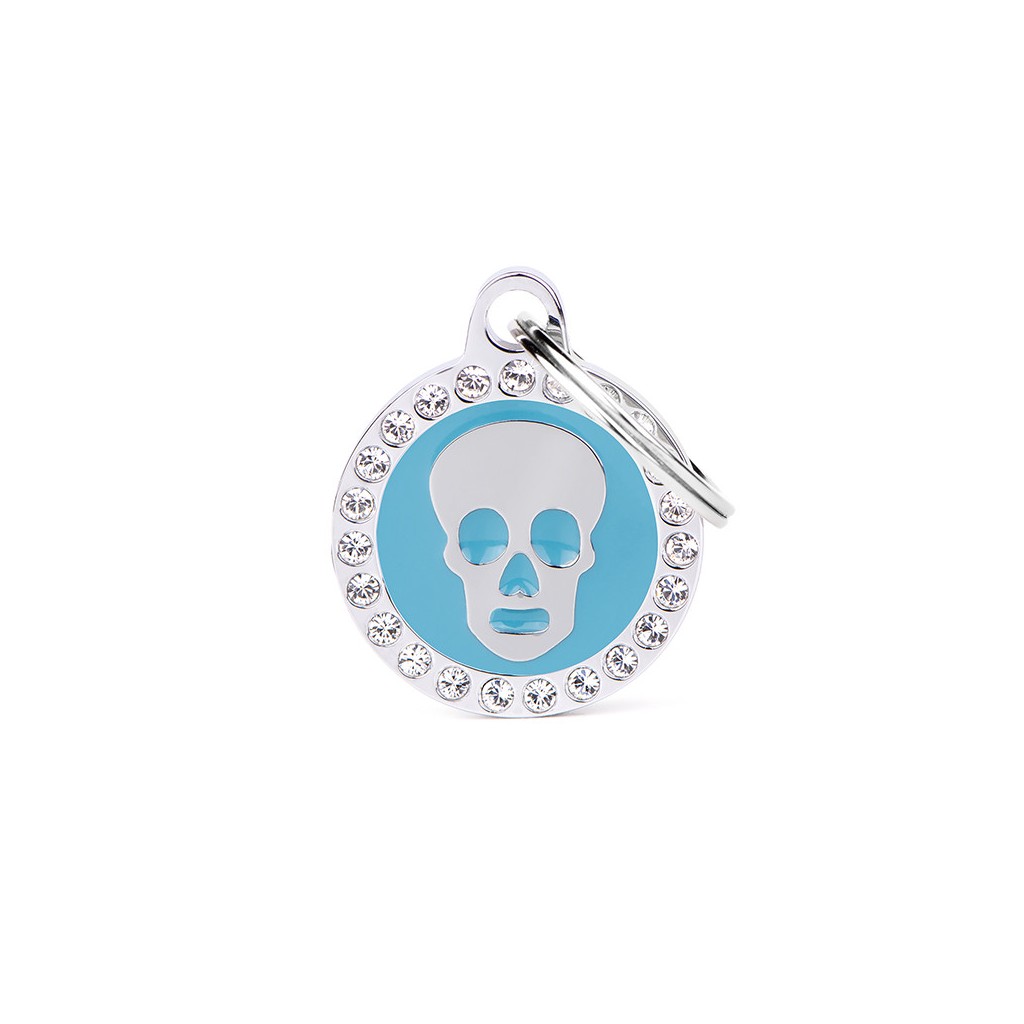 Glam Light Blue Skull with Rhinestones