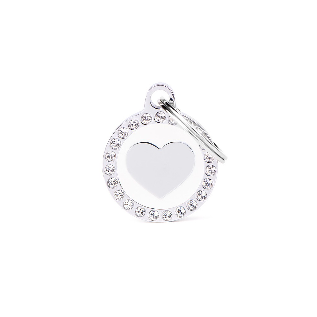 Glam White Heart with Rhinestones