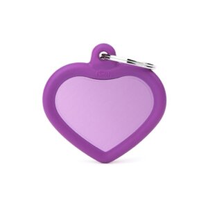 Hushtag Purple Cœur en Aluminium avec Caoutchouc