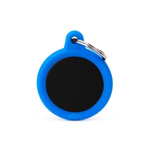 Hushtag Black Aluminum Circle with Blue Rubber