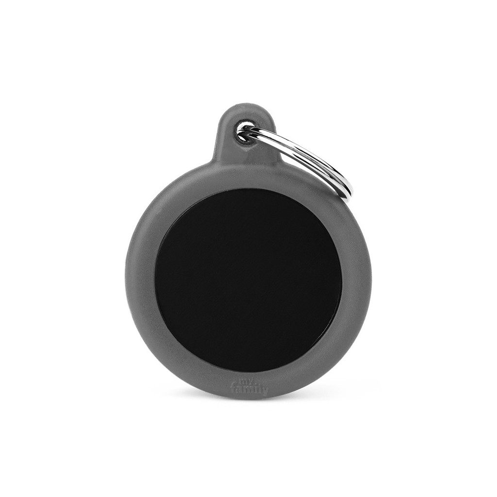 Hushtag Black Aluminum Circle with Gray Rubber