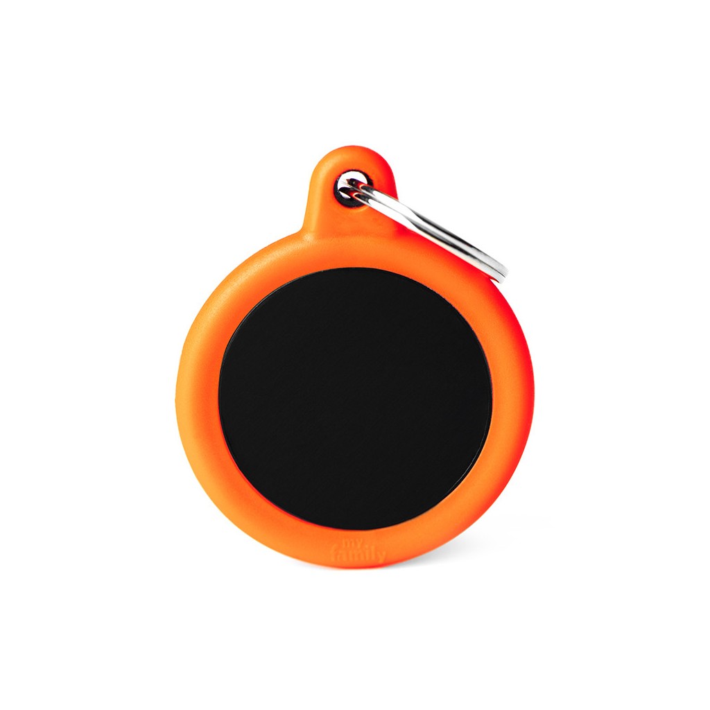 Hushtag Black Aluminum Circle with Orange Rubber