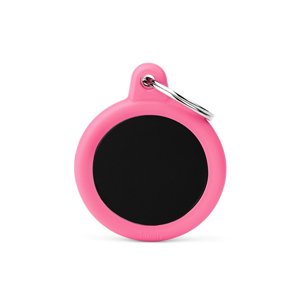 Hushtag Black Aluminum Circle with Pink Rubber