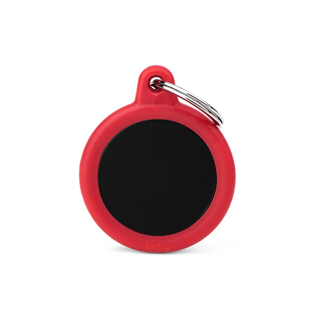 Hushtag Black Aluminum Circle with Red Rubber