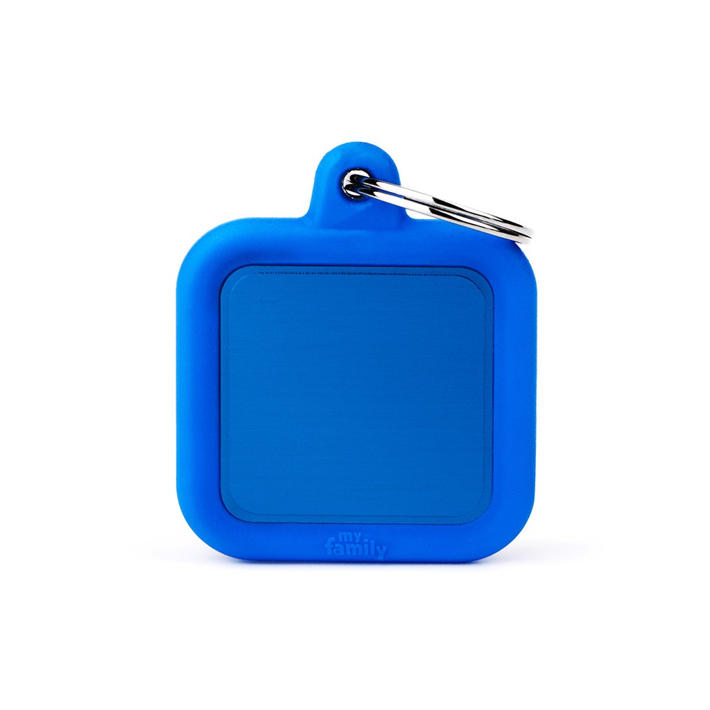 Hushtag Blue Aluminum Square with Rubber