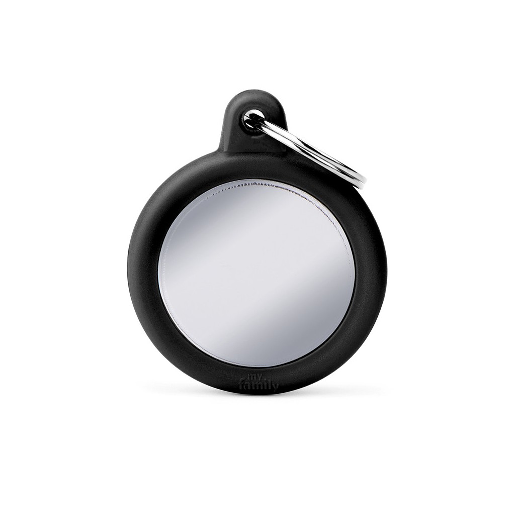 Hushtag Chrome-Plated Brass Circle with Black Rubber