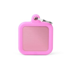 Hushtag Pink Aluminum Square with Rubber