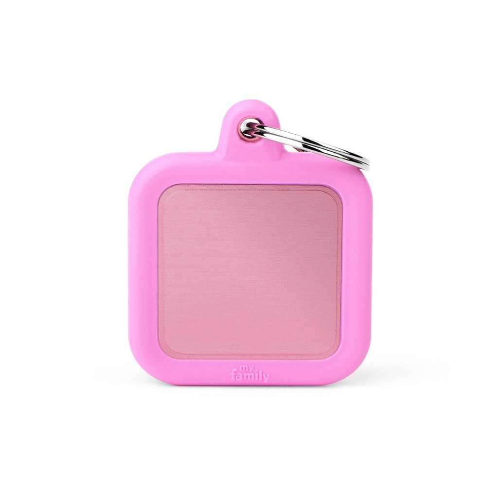 Hushtag Pink Aluminum Square with Rubber