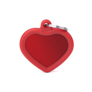 Hushtag Red Aluminum Heart with Rubber