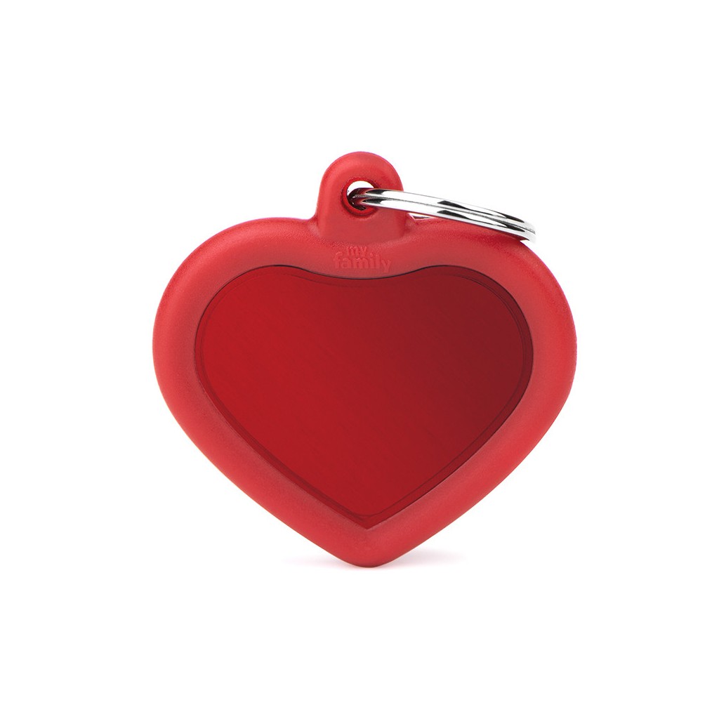 Hushtag Red Aluminum Heart with Rubber