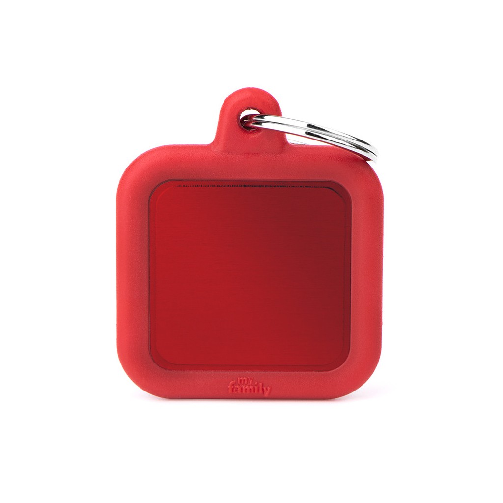 Hushtag Red Aluminum Square with Rubber