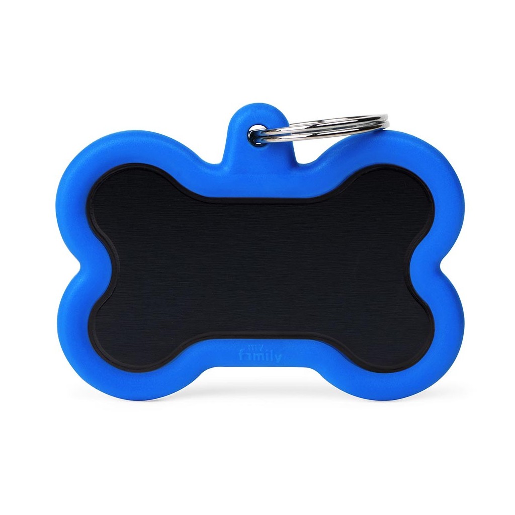 Hushtag XL Black Aluminum Bone with Blue Rubber