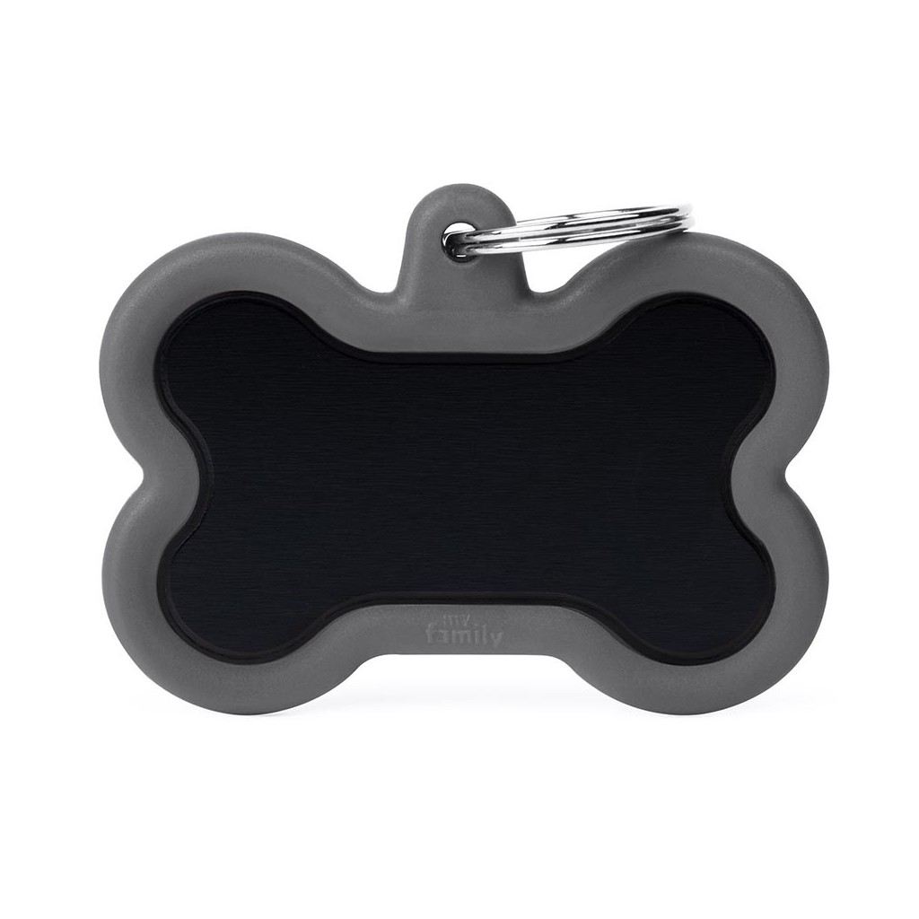 Hushtag XL Black Aluminum Bone with Gray Rubber