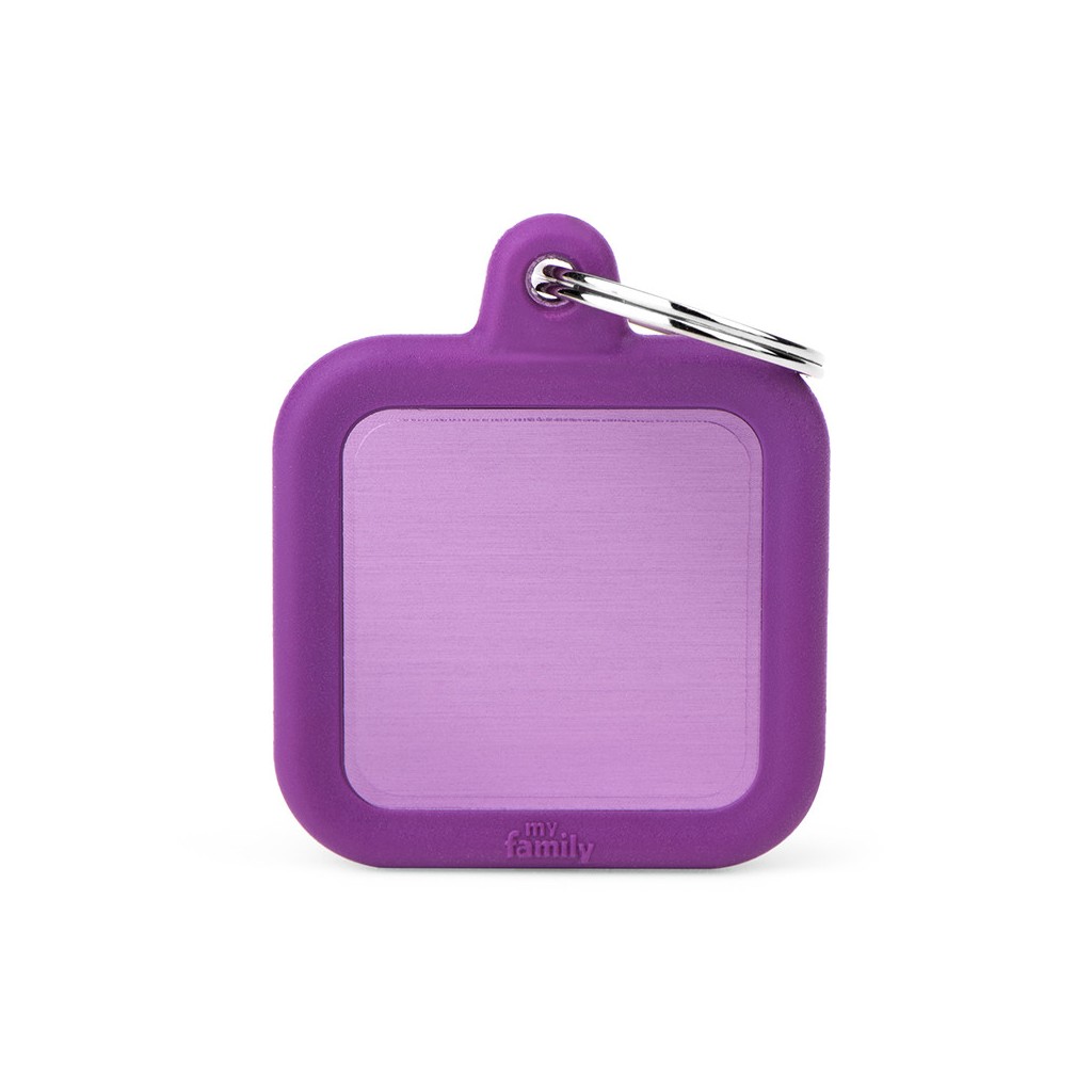 Hushtag Purple Aluminum Square with Rubber