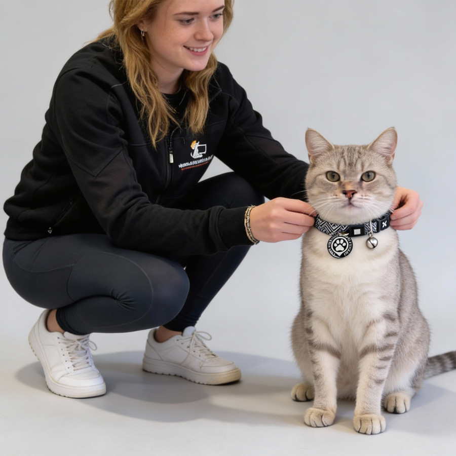 max Molly Smart ID Cat Collar Mykonos black